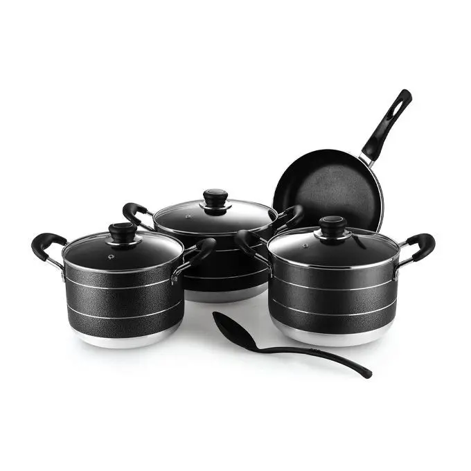Non-Stick Cookware Set With Frying Pan - Black