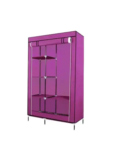 Compact Storage Wardrobe Clothes & Shoes Closet (W35.4 x D17.7 x H66.9)inch - Violet
