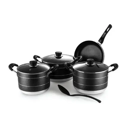 Non-Stick Cookware Set With Frying Pan - Black